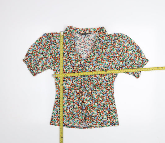 Dunnes Women’s Multicoloured Floral Ruffle Blouse Size 12