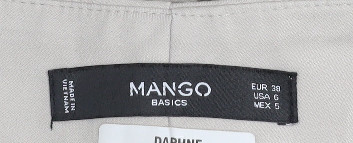 Mango Women Beige Chino Trousers Size 10 Slim Fit Stretch