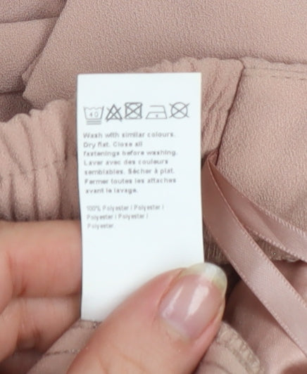 River Island Women's Beige Paperbag Tapered Trousers Size 8