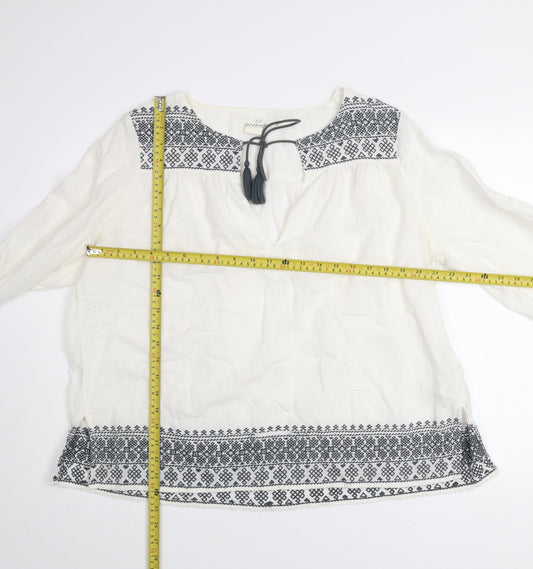 Womens UK Size 12 H&M White Tunic Blouse