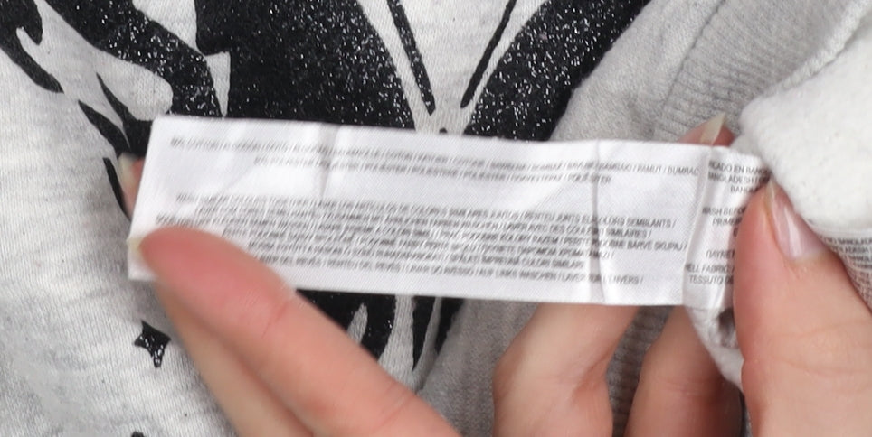 Primark Girls Grey Freedom Butterfly Graphic Pullover Sweatshirt 12-13 Years