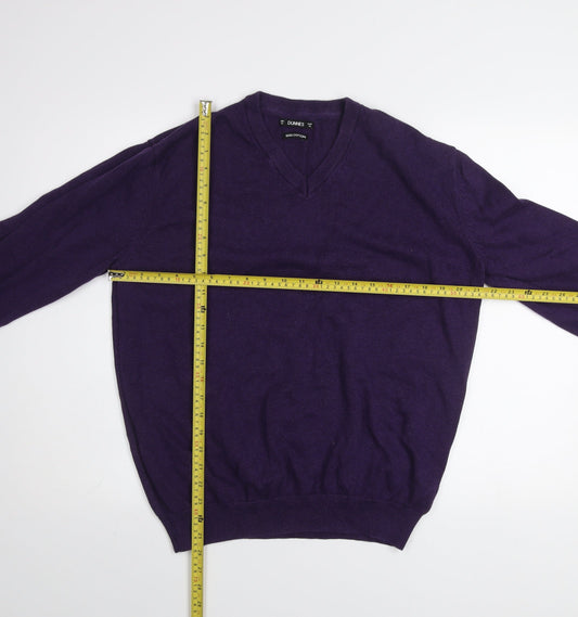Dunnes Men’s Purple Cotton V-Neck Jumper XL Regular Fit