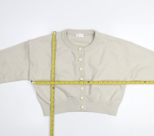 Womens UK Size 14 Savida Beige Cardigan Jumper