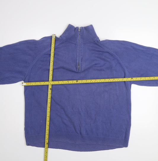 Mens UK Size 2XL Roberto Gallini Blue 1/2 Zip Sweatshirt