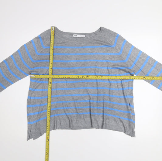 Womens UK Size L Zara Grey Pullover Jumper