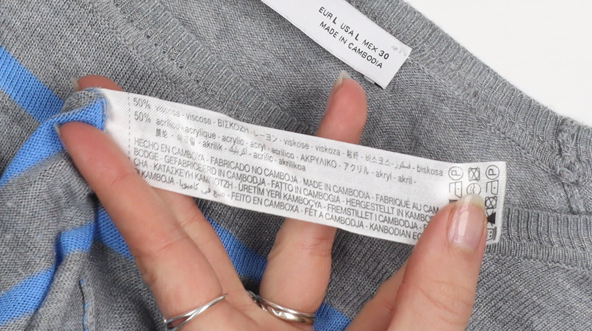 Womens UK Size L Zara Grey Pullover Jumper