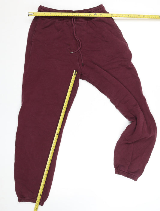 Uniqlo Men’s Red Cotton Jogger Sweatpants M Regular Fit Tapered