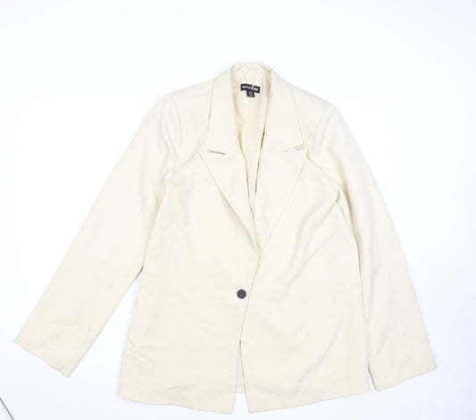 Womens UK Size 10 PRETTYLITTLETHING Beige Basic Jacket