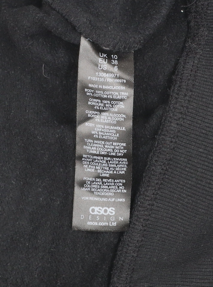 Womens UK Size 10 ASOS Design Black Pullover Sweatshirt