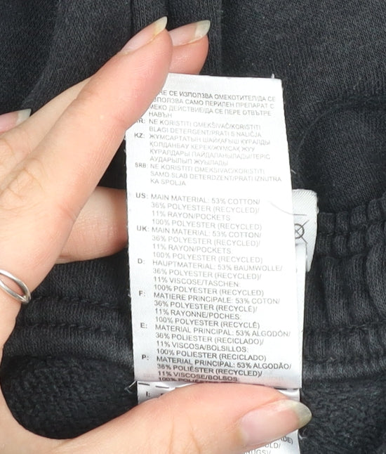 Adidas Mens Black XL Jogger Trousers Fleece Drawstring Waist