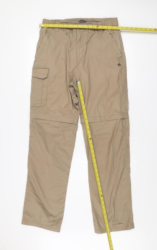 Craghoppers Men's Beige Cargo Convertible Trousers Size L 30in Waist