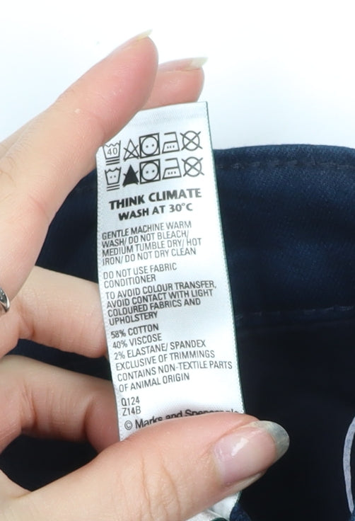 Marks and Spencer Men's Blue 40 Short Straight Fit Stretch Jeans