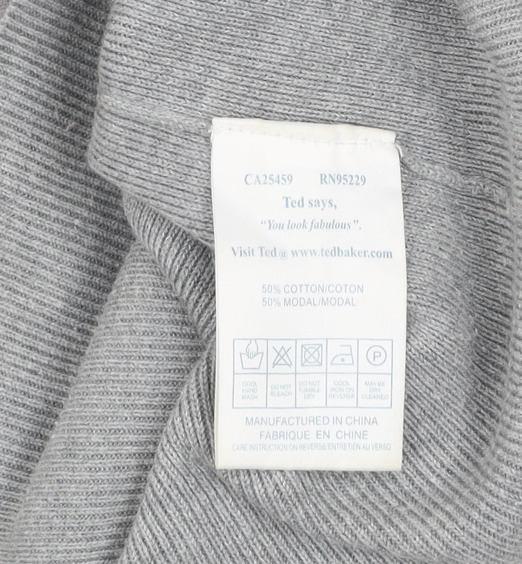 Womens UK Size XS Ted Baker Grey Jersey T-Shirt