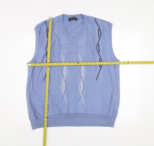 Mens UK Size XL Patrick Bernard Blue Vest Jumper