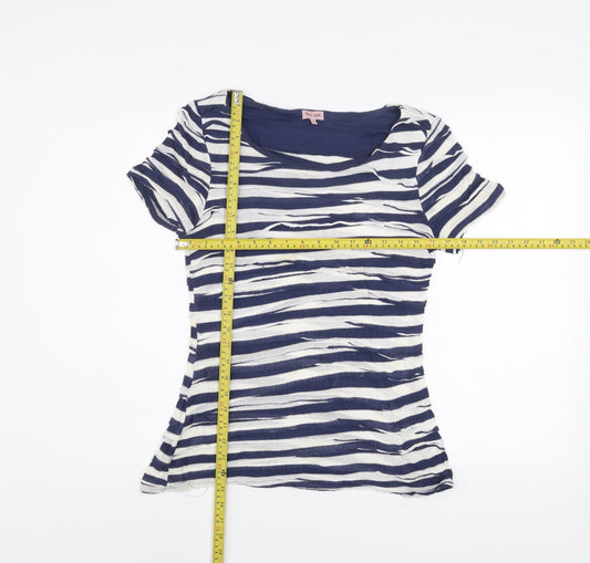 Womens UK Size 10 Phase Eight Blue Jersey T-Shirt