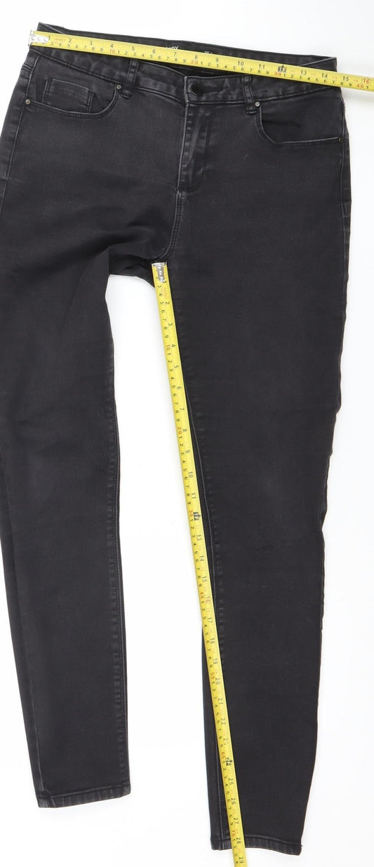 Dunnes Stores Womens Black Skinny Jeans Size 12 Slim Fit Stretch Denim