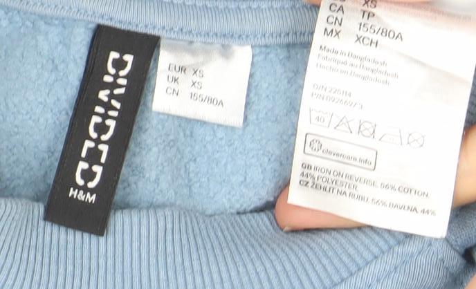 Womens UK Size XS H&M Divided Blue Pullover Sweatshirt
