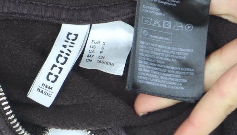 H&M Divided Women’s Brown 1/2 Zip Cropped Sweatshirt Size S