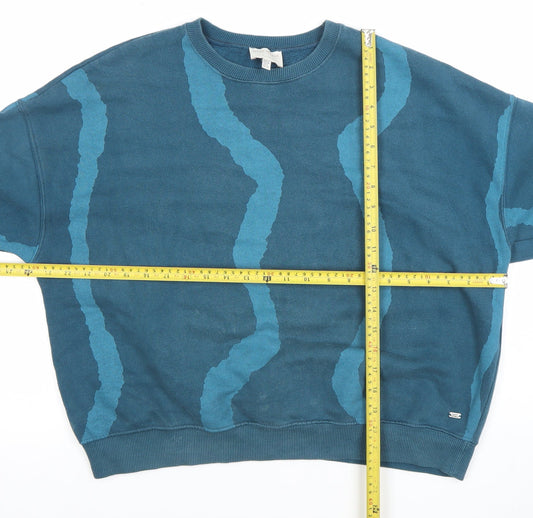 Womens UK Size S Pull&Bear Blue Pullover Sweatshirt