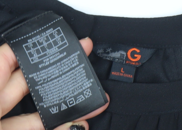 GUESS Women's Black Halter A-Line Chiffon Short Dress Size L