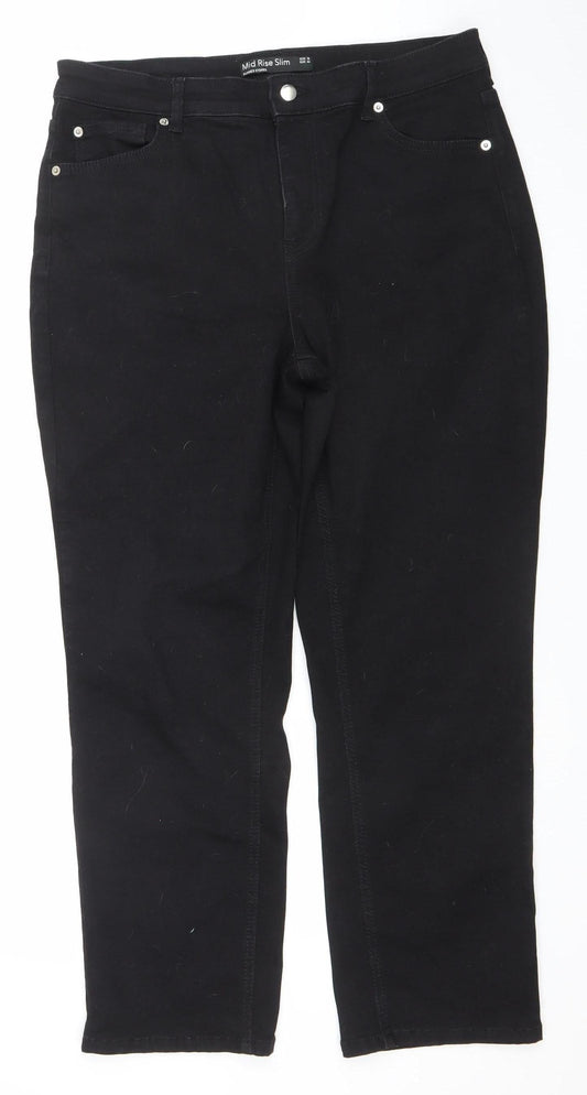 Additional front view of Dunnes Men’s Black Mid Rise Slim Jeans, size 16