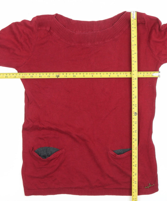 Womens UK Size L Only Red Basic Blouse