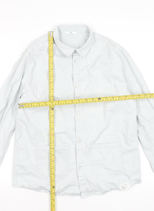 Boys UK Size 14-15 Years Marks and Spencer Grey Basic Button-Up