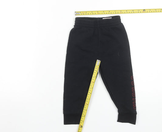 Boys UK Size 2 Years Jordan Regular Fit Jogger Black Trousers
