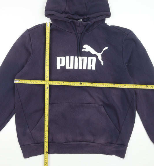 Mens UK Size L PUMA Blue Pullover Hoodie
