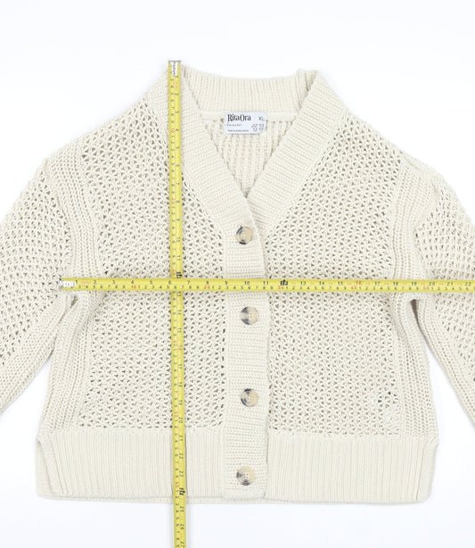 Womens UK Size XL Rita Ora x Primark Beige Cardigan Jumper