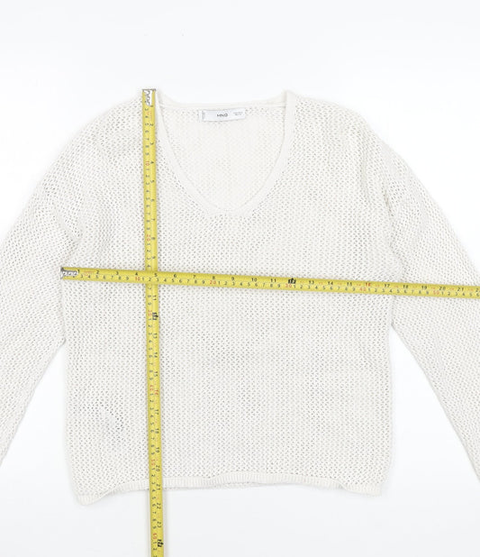 Womens UK Size S MNG White Pullover Jumper
