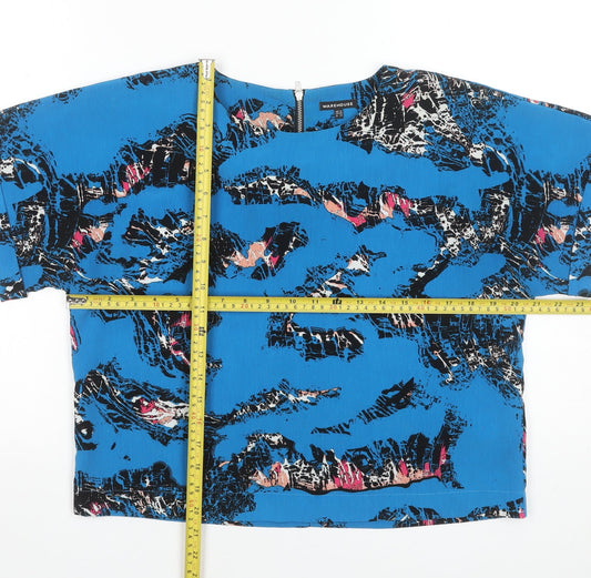 Womens UK Size 12 Warehouse Blue Basic Blouse