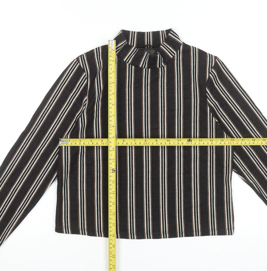 Womens UK Size 12 River Island Black Cropped Blouse