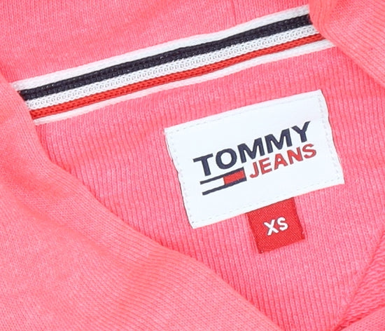 Womens UK Size XS Tommy Jeans Pink Pullover Hoodie