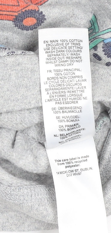 Additional view of JoJo Maman Bébé Grey Construction Vehicle Long Sleeve Baby T-Shirt 12 Months