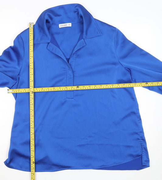 Womens UK Size 14 Gallery Blue Basic Blouse
