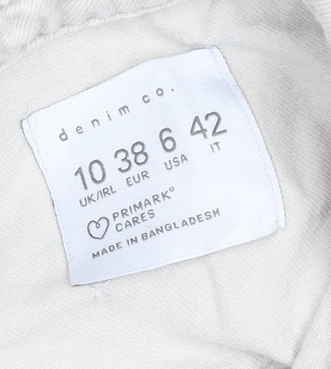 Primark Women’s Beige Cotton Collared Button Playsuit Size 10