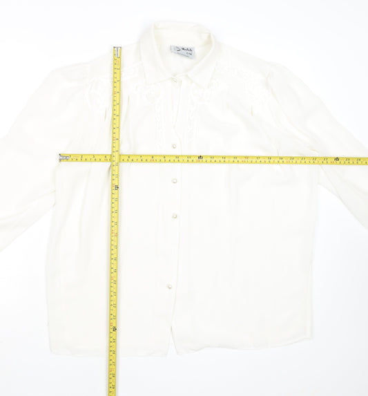Womens UK Size S Rafale London Ivory Classic Blouse