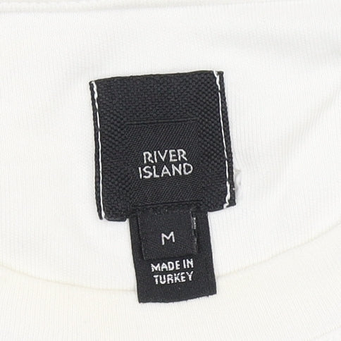 River Island Men's Multicoloured Colourblock Cotton Crew Neck T-Shirt M