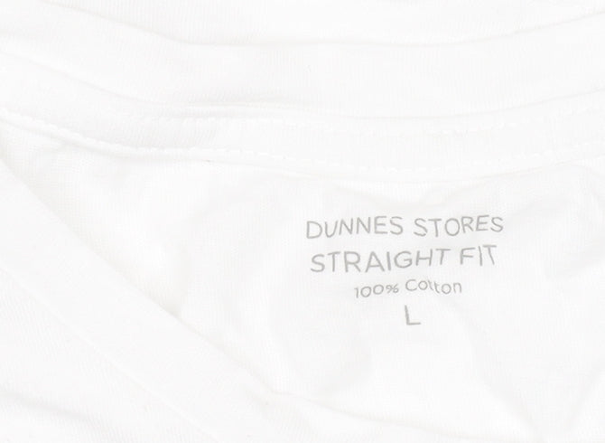 Mens UK Size L Dunnes Stores White T-Shirt
