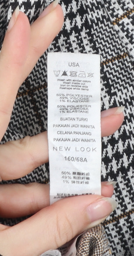 New Look Women’s Grey Check Tapered Trousers Size 8