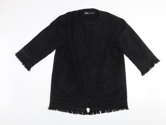 Womens UK Size XS Zara Black Overcoat