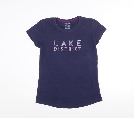 Womens UK Size 8 Mountain Warehouse Blue Basic T-Shirt