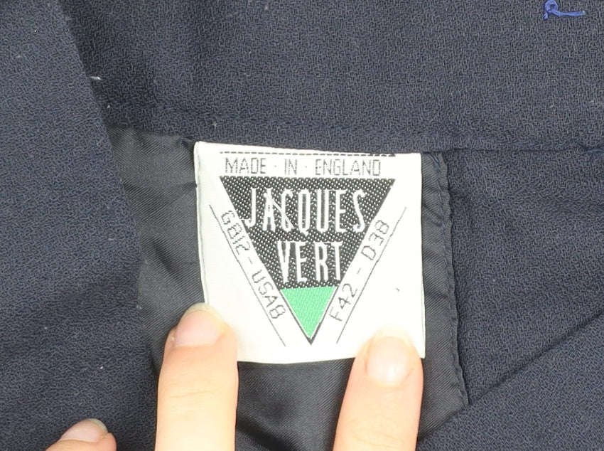 Jacques Vert Women's Blue Wool Blend Midi Pencil Skirt Size 10