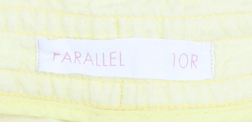 Next Women’s Yellow Linen Blend Drawstring Trousers Size 10 Regular