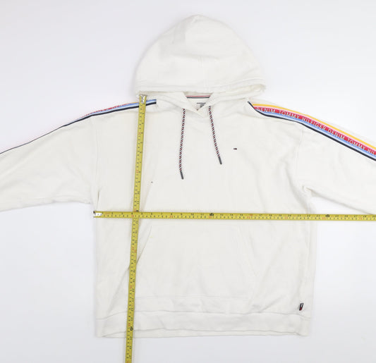 Womens UK Size L Tommy Hilfiger Denim White Pullover Hoodie