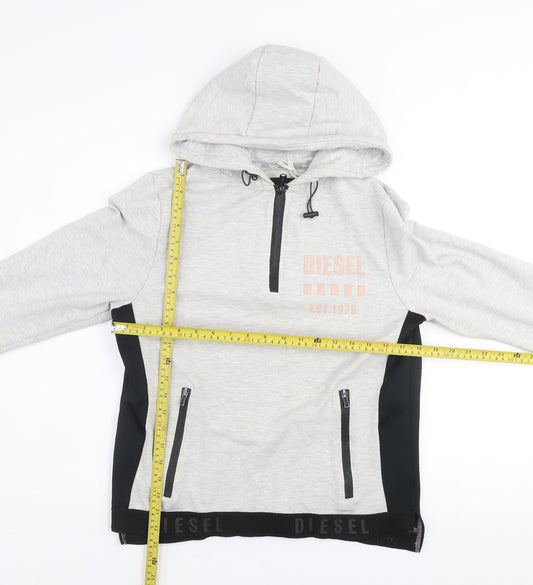 Womens UK Size L Diesel Grey Pullover Hoodie
