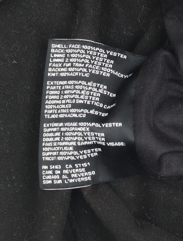 Jessica Simpson Womens Black L Parka Jacket with Fur Trim & Gold Zips