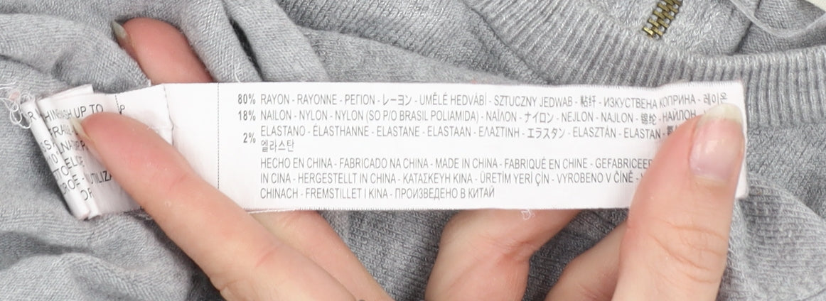Womens UK Size S Zara Grey Pullover Jumper