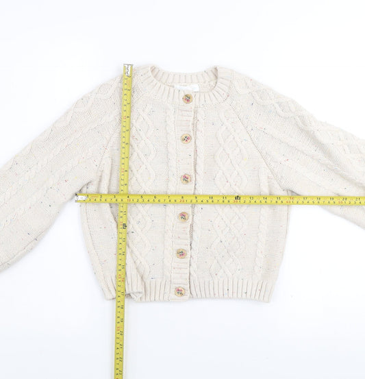 Girls UK Size 11-12 Years Leigh Tucker Willow Beige Cardigan Jumper